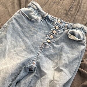 No Boundaries High Rise Button-Fly Jeans - Light Blue